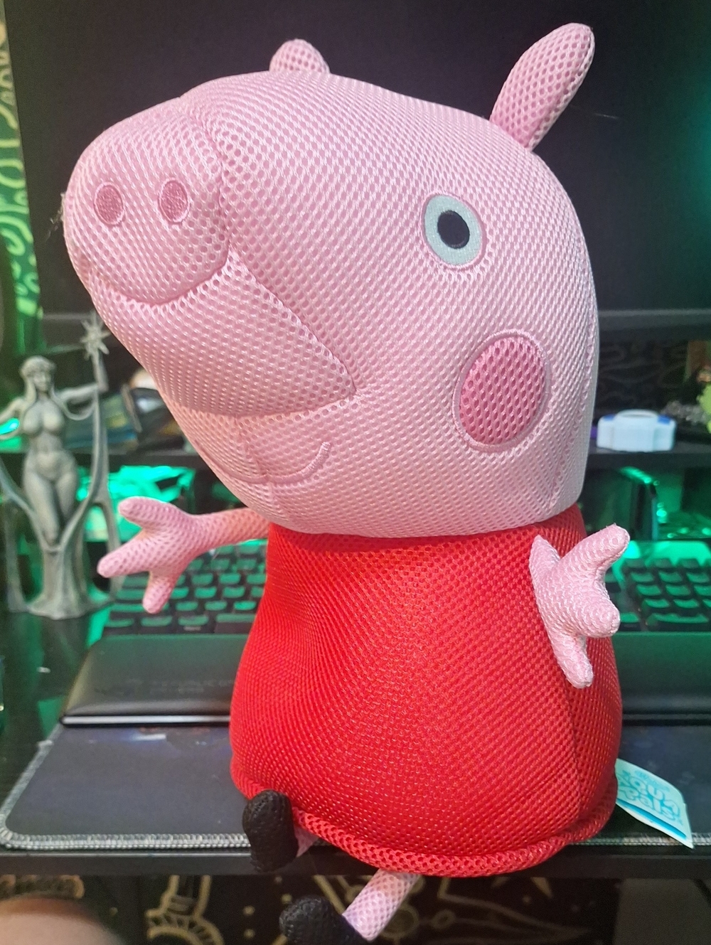 Pink Peppa Pig Plush in Red Outfit